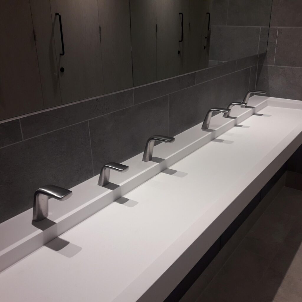 Row of sinks