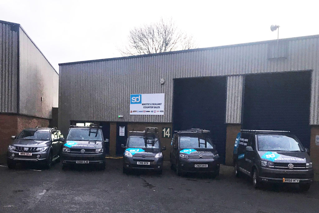 Leeds industrial unit with SD vans parked outside