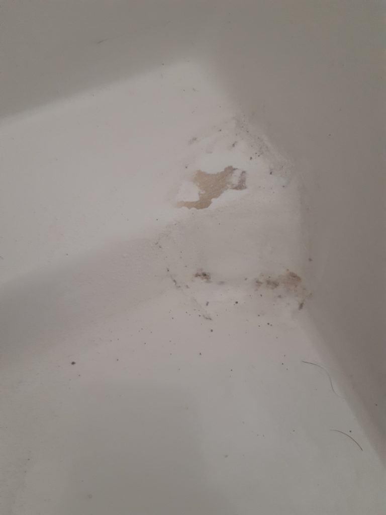 caravan shower tray heavily damaged