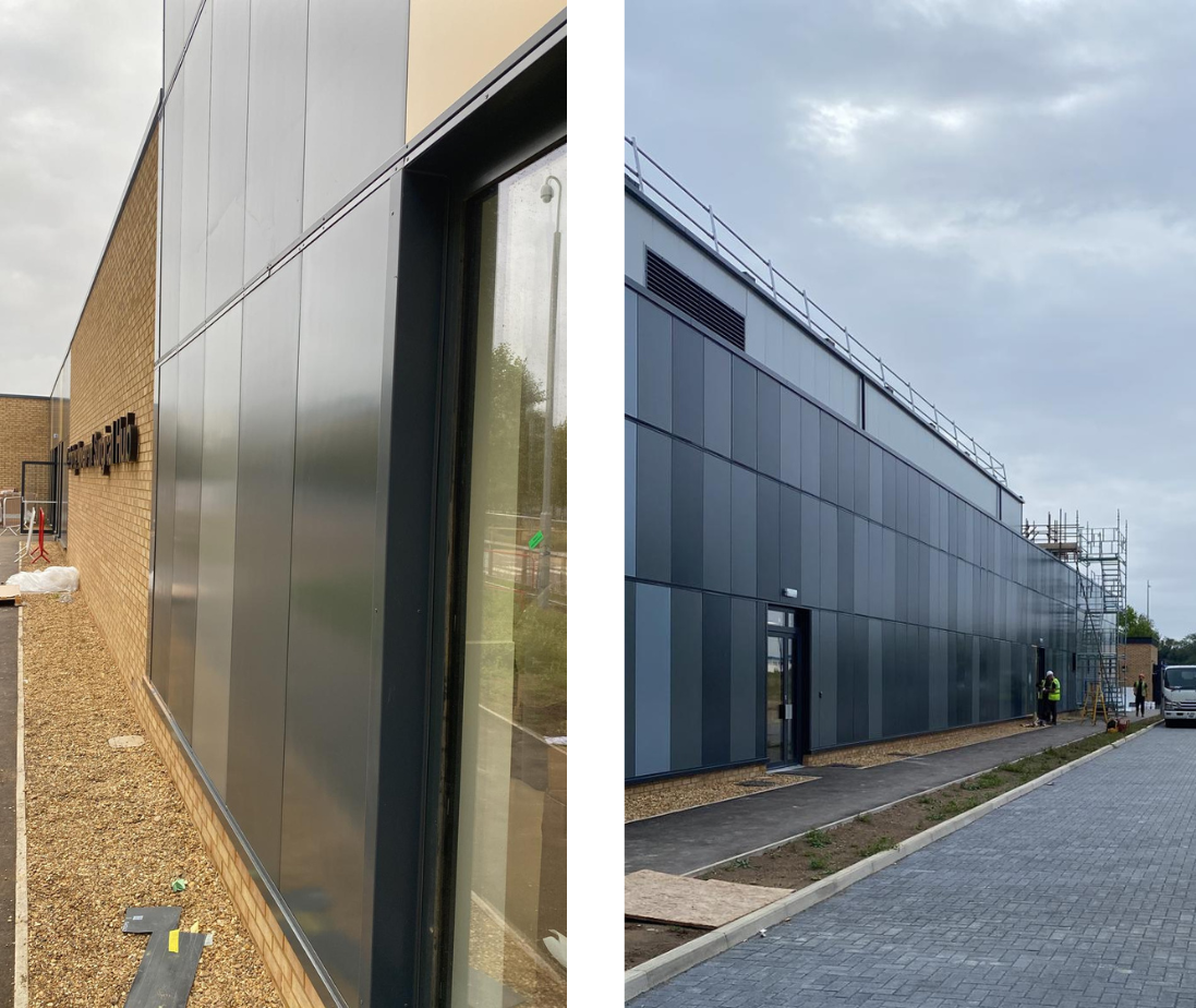 Photos of the exterior of Addenbrookes Hospital, Cambridge