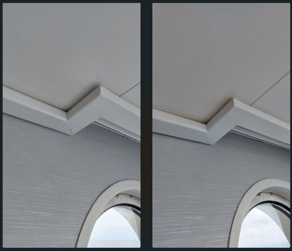 ceiling border before and after repair