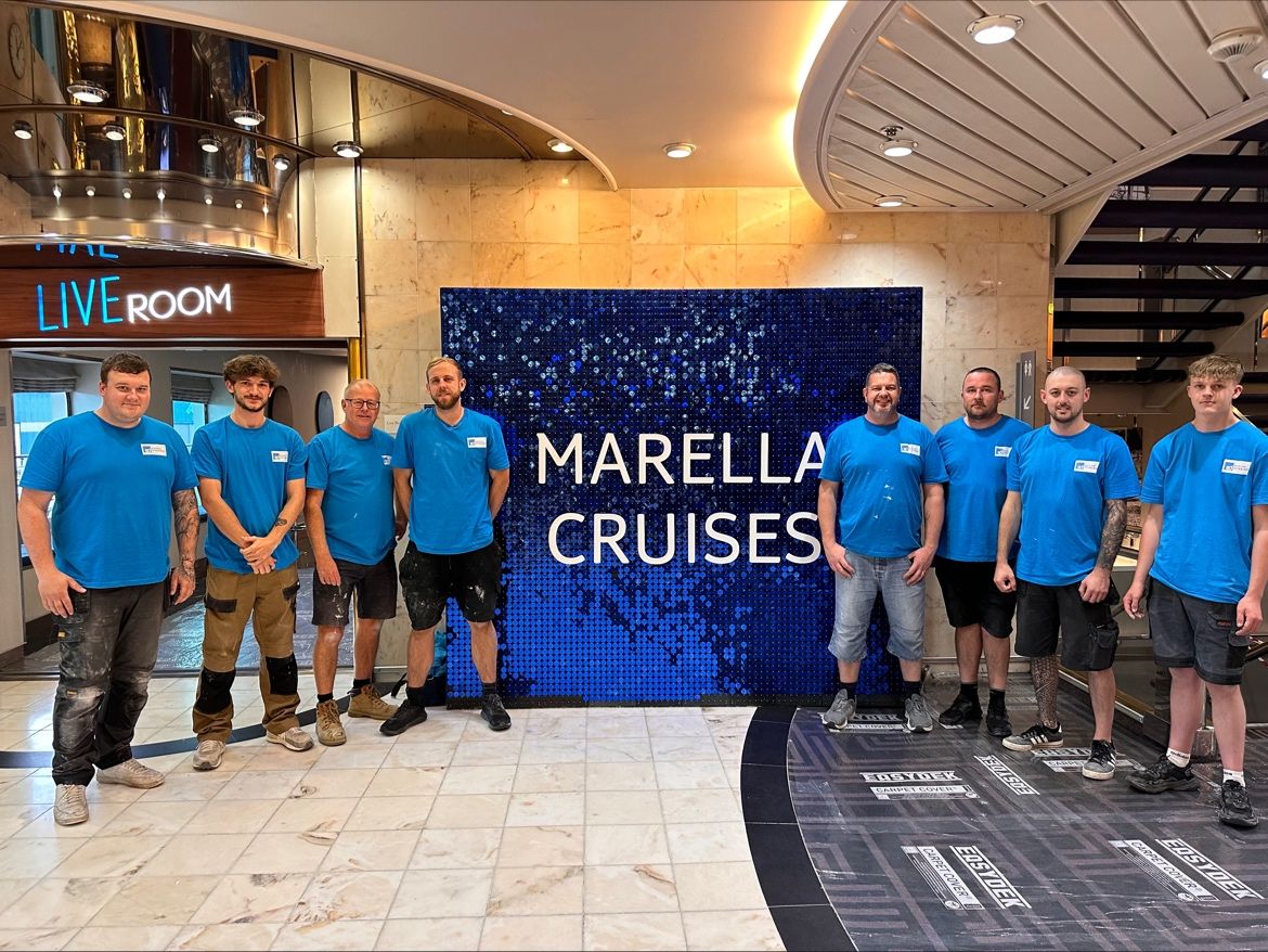 the SD marine interiors team on board Marella Cruises