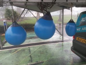 Buoys painted blue